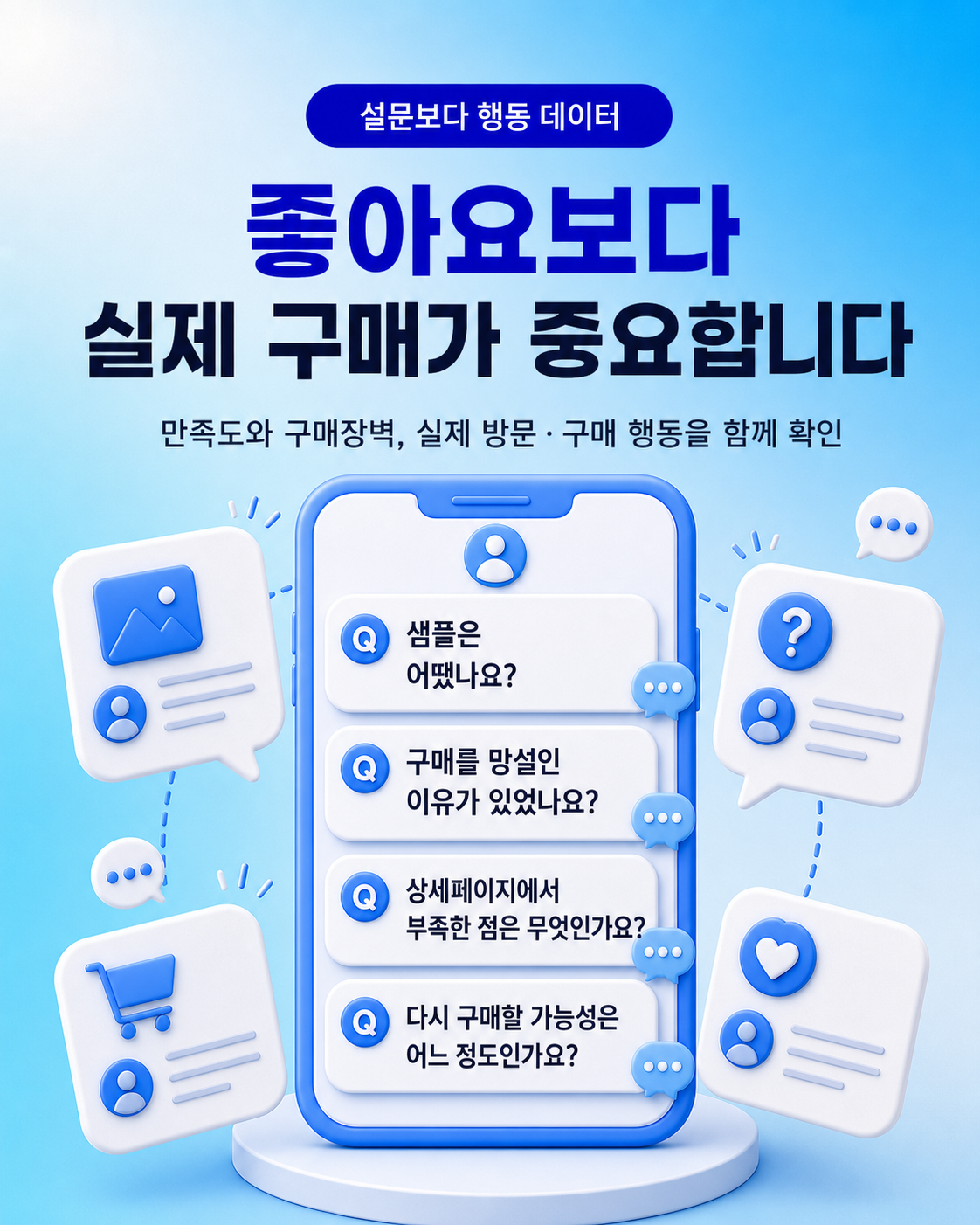 설문보다 실제 구매 행동 데이터를 함께 확인